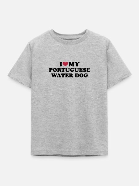 Portugiesischer Wasserhund - Kinder T-Shirt - Grau meliert