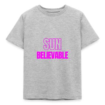 SUNbelievable - Unbelievable! - Kids' T-Shirt - heather grey - Front - AI Model Kid Male (0cm)