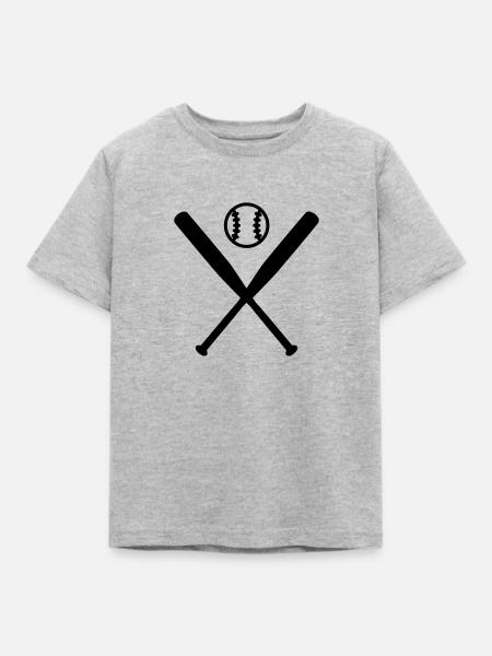 Baseball - Kinder T-Shirt - Grau meliert
