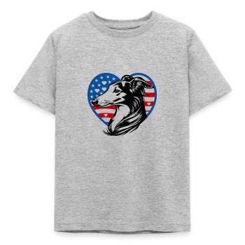 Cœur de Silken Windsprite USA - T-shirt Enfant - gris chiné - Devant - AI Model Kid Male (0cm)