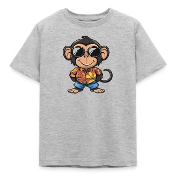 Monkey Comic Vacances - T-shirt Enfant - gris chiné - Devant - AI Model Kid Male (0cm)