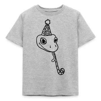 feiern kopf geburtstag party geschenk schlange ges - Kinder T-Shirt - Grau meliert - Vorne - AI Model Kid Male (0cm)