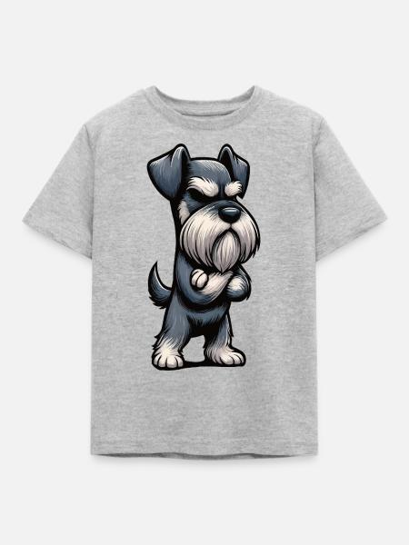 Schnauzer Riesenschnauzer Schnauzerbesitzer - Kinder T-Shirt - Grau meliert