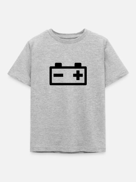 Batterie - Kinder T-Shirt - Grau meliert