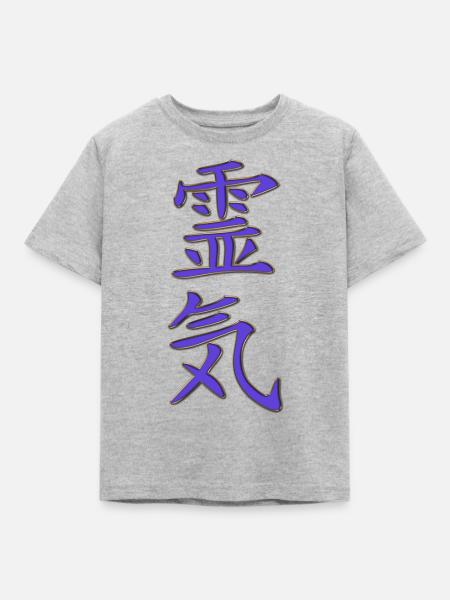 REIKI gold violet - Kinder T-Shirt - Grau meliert