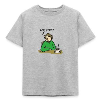 Ach, echt? - Kinder T-Shirt - Grau meliert - Vorne - AI Model Kid Male (0cm)