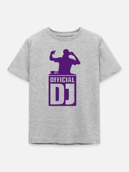 Official DJ - Kinder T-Shirt - Grau meliert