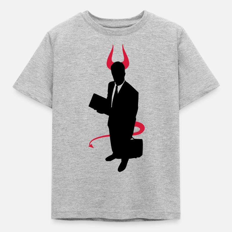 Business Devil - Kids' T-Shirt - heather grey