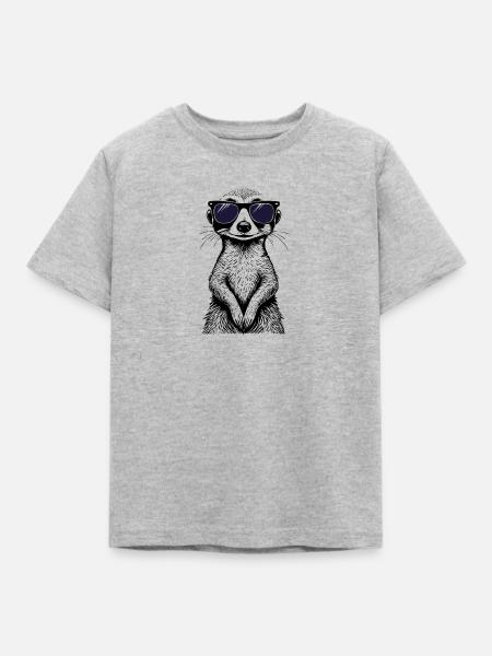 Erdmännchen Meerkat - Kinder T-Shirt - Grau meliert