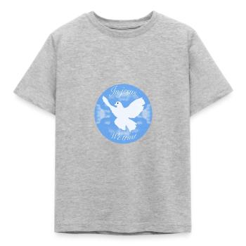 En Jésus, nous avons confiance - T-shirt Enfant - gris chiné - Devant - AI Model Kid Male (0cm)