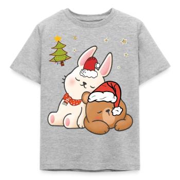 Sapin de Noël - T-shirt Enfant - gris chiné - Devant - AI Model Kid Male (0cm)