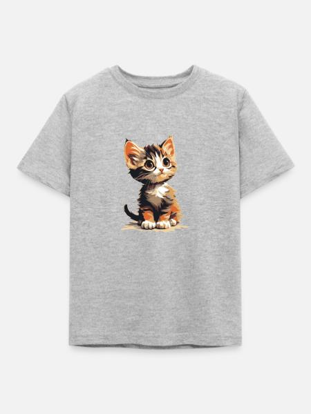 Kätzchen - Kinder T-Shirt - Grau meliert