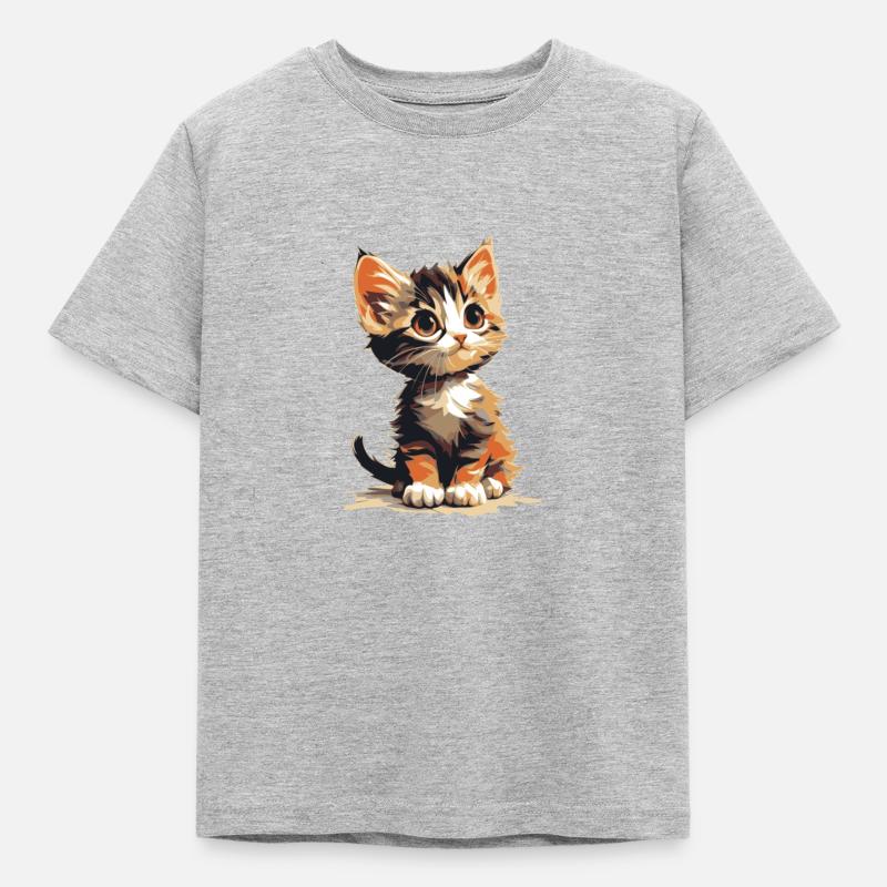 Kätzchen - Kinder T-Shirt - Grau meliert