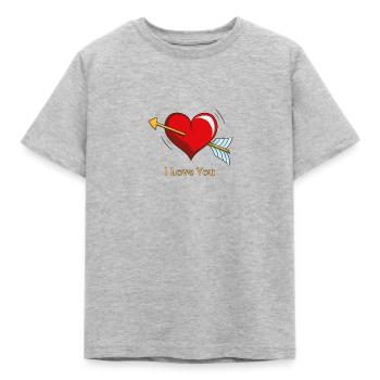 Cœur de Cupidon - T-shirt Enfant - gris chiné - Devant - AI Model Kid Male (0cm)