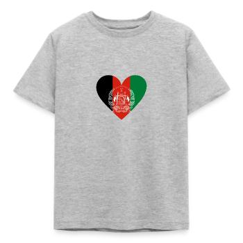 Afghanistan Heart - Kinder T-Shirt - Grau meliert - Vorne - AI Model Kid Male (0cm)