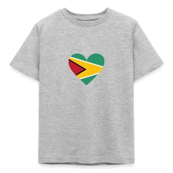 Guyana Heart - Kids' T-Shirt - heather grey - Front - AI Model Kid Male (0cm)