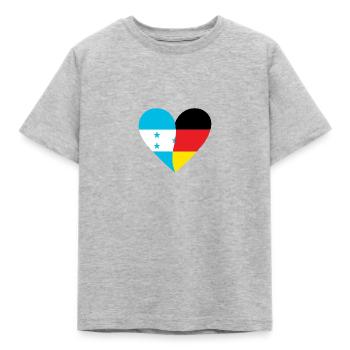 Honduras Allemagne Cœur - T-shirt Enfant - gris chiné - Devant - AI Model Kid Male (0cm)