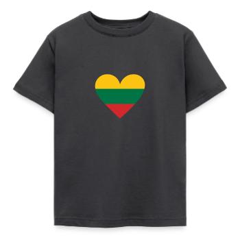 Lithuania Heart - Kids' T-Shirt - dark grey - Front - AI Model Kid Female (0cm)