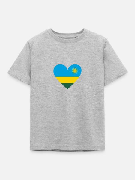 Rwanda Heart - Kinder T-Shirt - Grau meliert