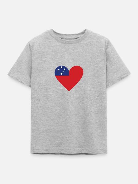Samoa Heart - Kinder T-Shirt - Grau meliert