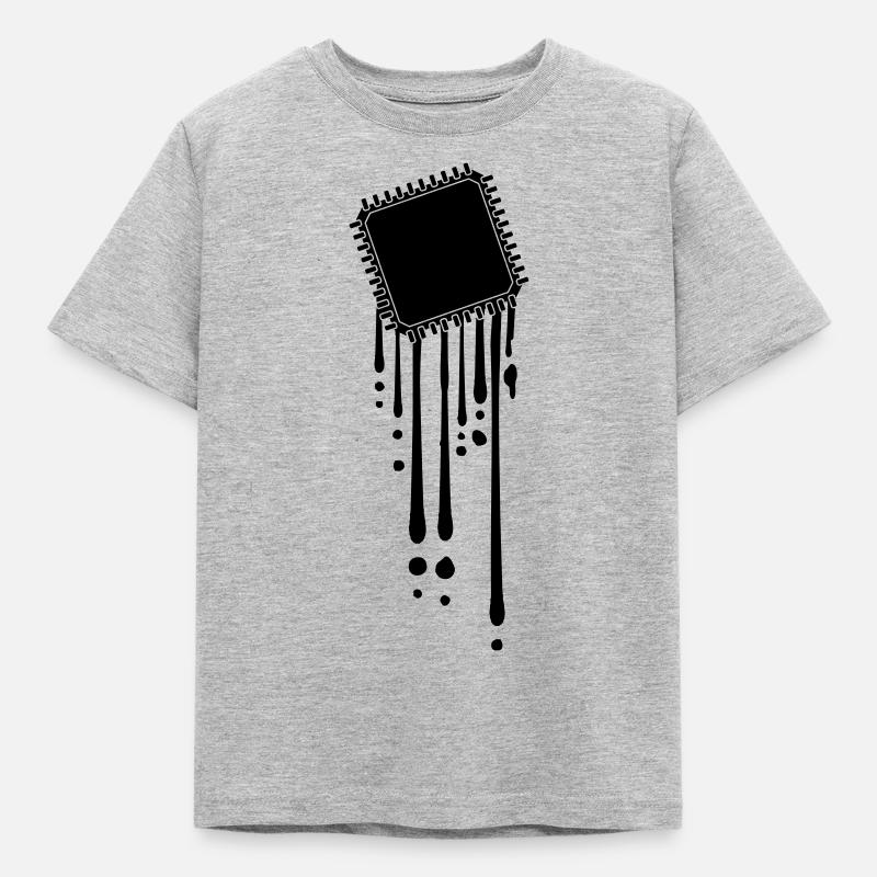 processor melt drops graffiti cpu computer - Kids' T-Shirt - heather grey