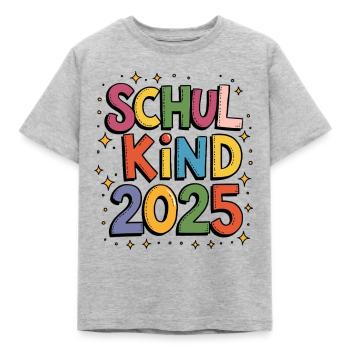 School Child Back to School Primary School Enrolment 2025 - Kids' T-Shirt - heather grey - Front - AI Model Kid Male (0cm)