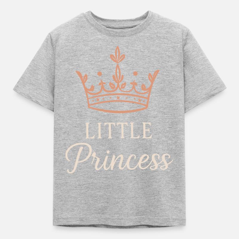 Lille Prinsesse Pige Datter Barn Krone Design - Børne-T-shirt - grå meleret