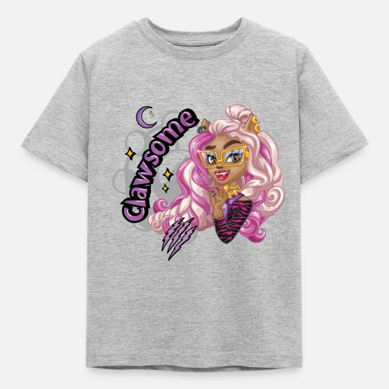 Monster High™ Clawdene Wolf Clawsome - Børne-T-shirt - grå meleret