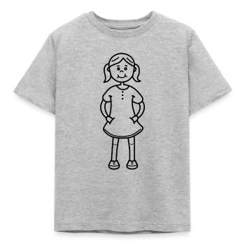 Mädchen - Kinder T-Shirt - Grau meliert - Vorne - AI Model Kid Male (0cm)