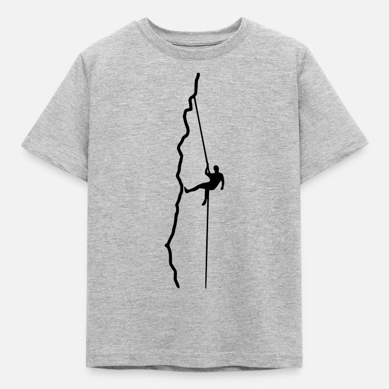 Climber rappelling - Kids' T-Shirt - heather grey