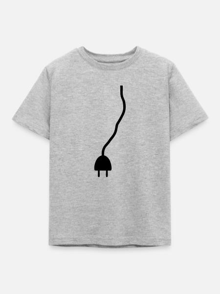 Stecker - Kinder T-Shirt - Grau meliert