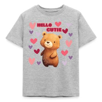 Hello Cutie - Kids' T-Shirt - heather grey - Front - AI Model Kid Male (0cm)