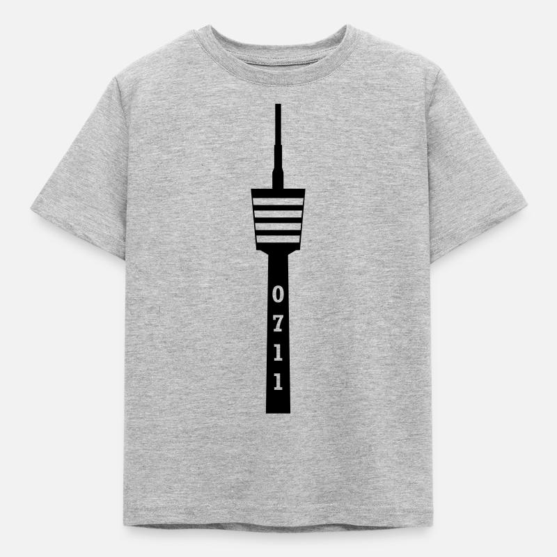 Fernsehturm0711 - Kinder T-Shirt - Grau meliert