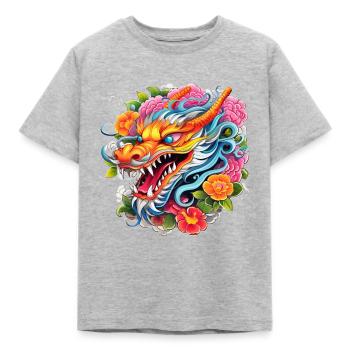 Chinese Dragon - Kids' T-Shirt - heather grey - Front - AI Model Kid Male (0cm)