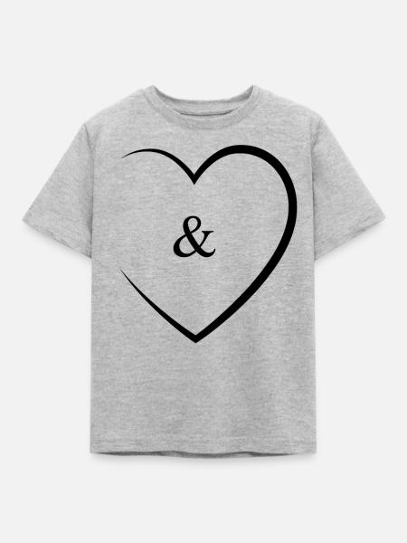 & und Zeichen Hochzeit - Kinder T-Shirt - Grau meliert
