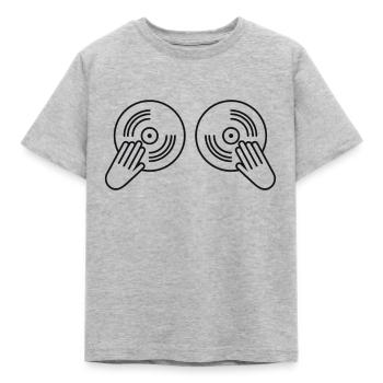 Techno Music DJ Discjokey - Kinder T-Shirt - Grau meliert - Vorne - AI Model Kid Male (0cm)