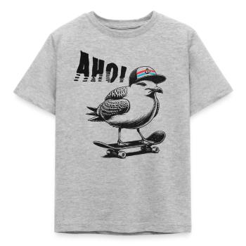 Ahoy Skater Seagull - Kids' T-Shirt - heather grey - Front - AI Model Kid Male (0cm)