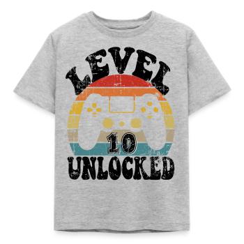 10 Birthday gift Funny 10th birthday Present - Kinder T-Shirt - Grau meliert - Vorne - AI Model Kid Male (0cm)