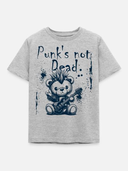Punk's not Dead Teddy - Kinder T-Shirt - Grau meliert