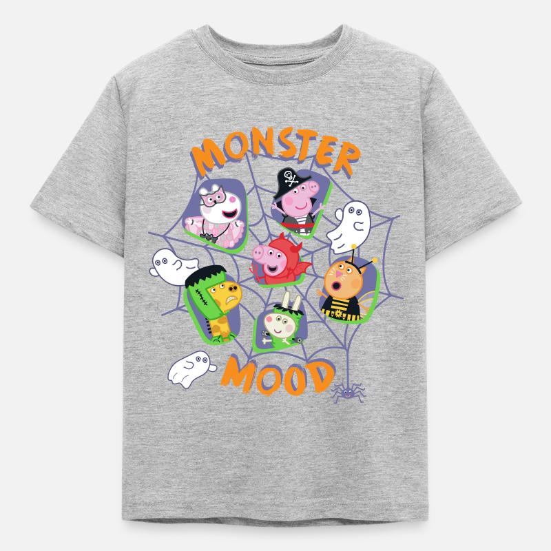 Peppa Pig Design Mostro Mood Halloween - Maglietta per bambini - grigio melange