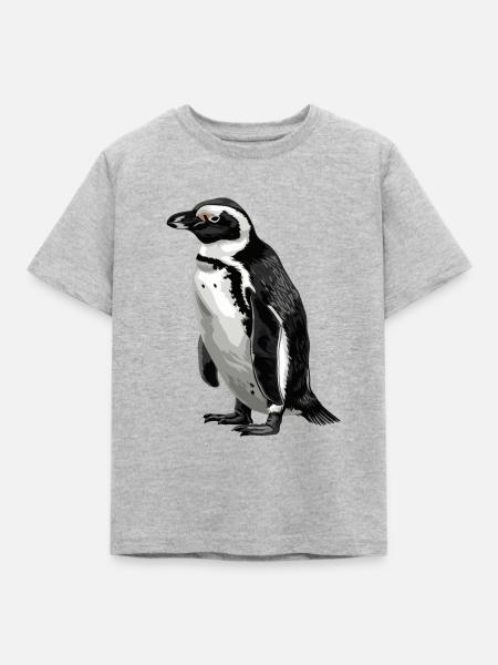 Pinguin - Kinder T-Shirt - Grau meliert