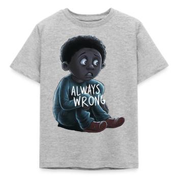 IHRE SCHLIMMSTEN ÄNGSTE, IMMER FALSCH - Kinder T-Shirt - Grau meliert - Vorne - AI Model Kid Male (0cm)