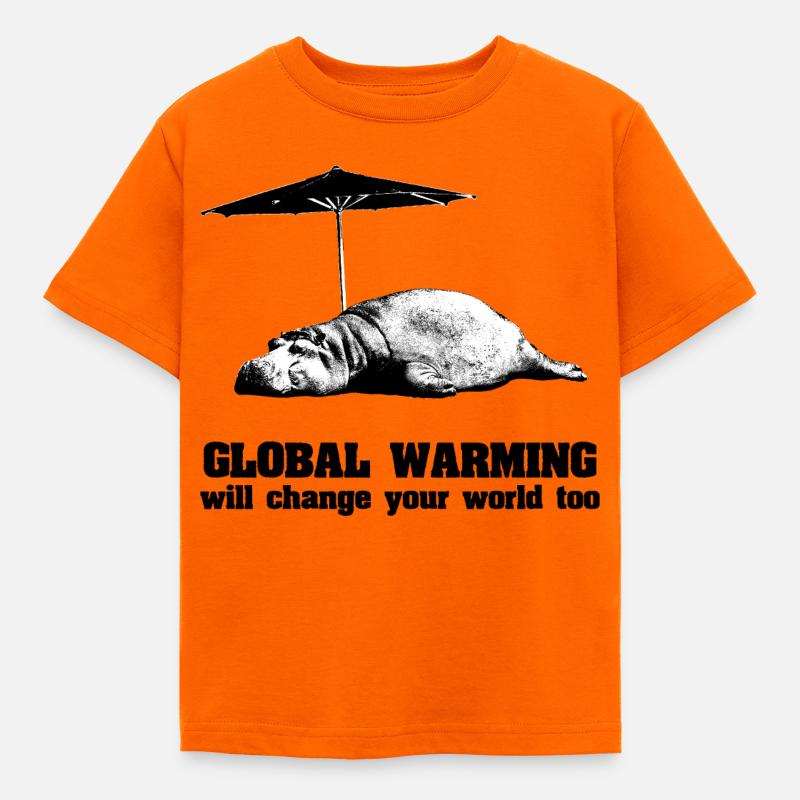 Global Warming / Climate Change / Global Warming - Kids' T-Shirt - orange