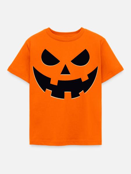 Unheimliches Kürbis-Lantern-Porträt - Kinder T-Shirt - Orange