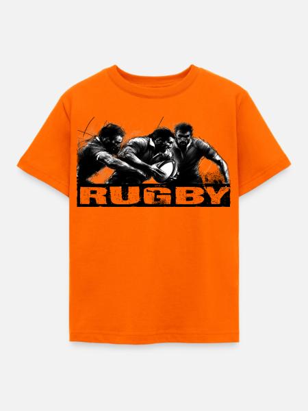 Rugby in Bewegung - Kinder T-Shirt - Orange
