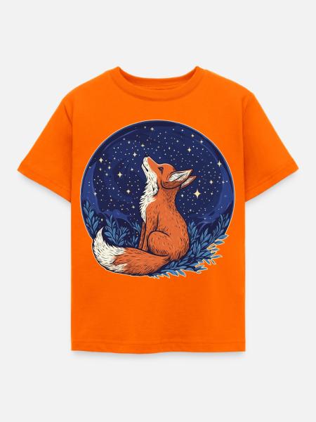 Fuchs und Sterne - Kinder T-Shirt - Orange