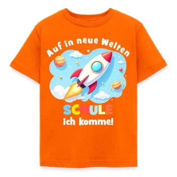 Rakete ins neue Schuljahr - Kinder T-Shirt - Orange - Vorne - AI Model Kid Male (0cm)