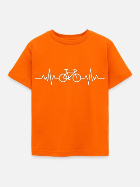 Fahrrad EKG - Kinder T-Shirt - Orange