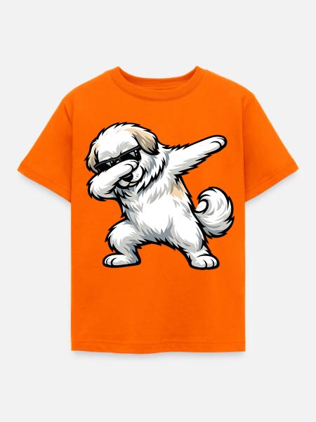 Dabbing Pyrenäenberghund - Kinder T-Shirt - Orange