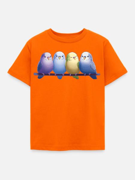 Wellensittiche - Kinder T-Shirt - Orange